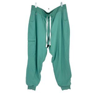 Figs Women 2XL Zamora Jogger Scrub Pant Tech Green Pockets Nurse Hospital Doctor